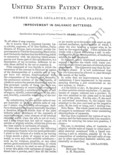 First Leclanche Battery Patent