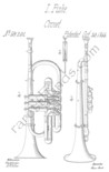 Antique, Isaac Fiske Cornet Patent of October 30, 1866, number 59,204.