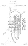 Antique, Isaac Fiske Cornet Patent of February 11, 1868, number 74,331.