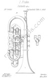 Antique, Isaac Fiske Cornet Patent of February 11, 1868, number 74,331.