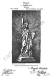 Lady Liberty Statute of the Bartholdi design patent no. 11023 