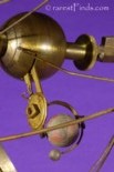 Orrery mechanism inside Sun moving Earth around the Sun showing the four Seasons