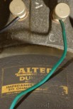 Yellow Gold Label of ALTEC Lansing 604 Duplex Speaker Enclosure Detail