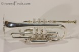 Antique Isaac Fiske 1868 Cornet In Silver over Nickel