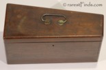 Handle on top of case of antique, 1868 Isaac Fiske Cornet!