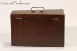 Walnut case back-view of antique, 1868 Isaac Fiske Cornet case