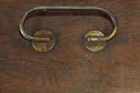 Top carrying handle of walnut case of antique, 1868 Isaac Fiske Cornet case