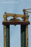 Beautifully crafted finials by Daniel Davis Jr. adorning demonstration model of Charles Page Reciprocating Electromagnetic Engi
ne
