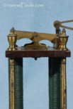 Beautifully crafted finials by Daniel Davis Jr. adorning demonstration model of Charles Page Reciprocating Electromagnetic Engi
ne