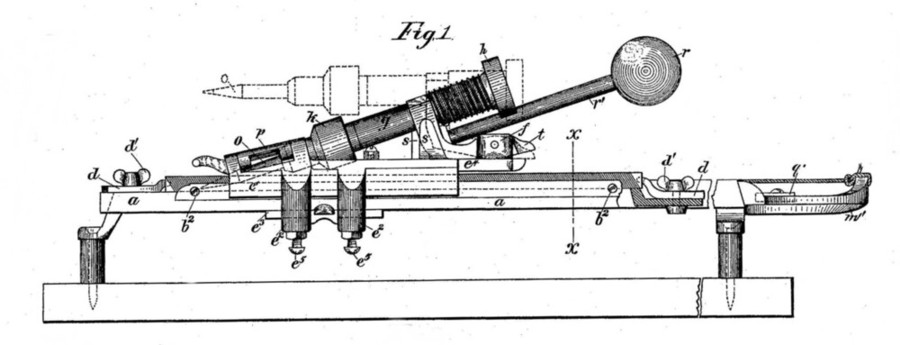 Image of Forrester's third patent of his pencil sharpener